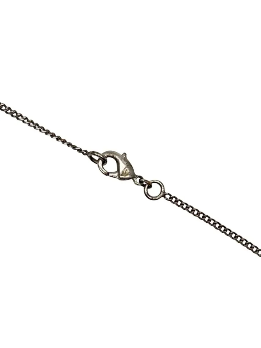 Chanel CC Logo Necklace 09 44 Rhinestone Metal Clear Silver